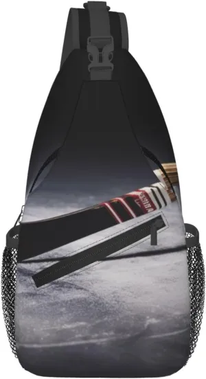 Hockey Stick Crossbody Bags for Men Women Fashion Sling Backpack Casual Chest Bag Travel Hiking Daypack