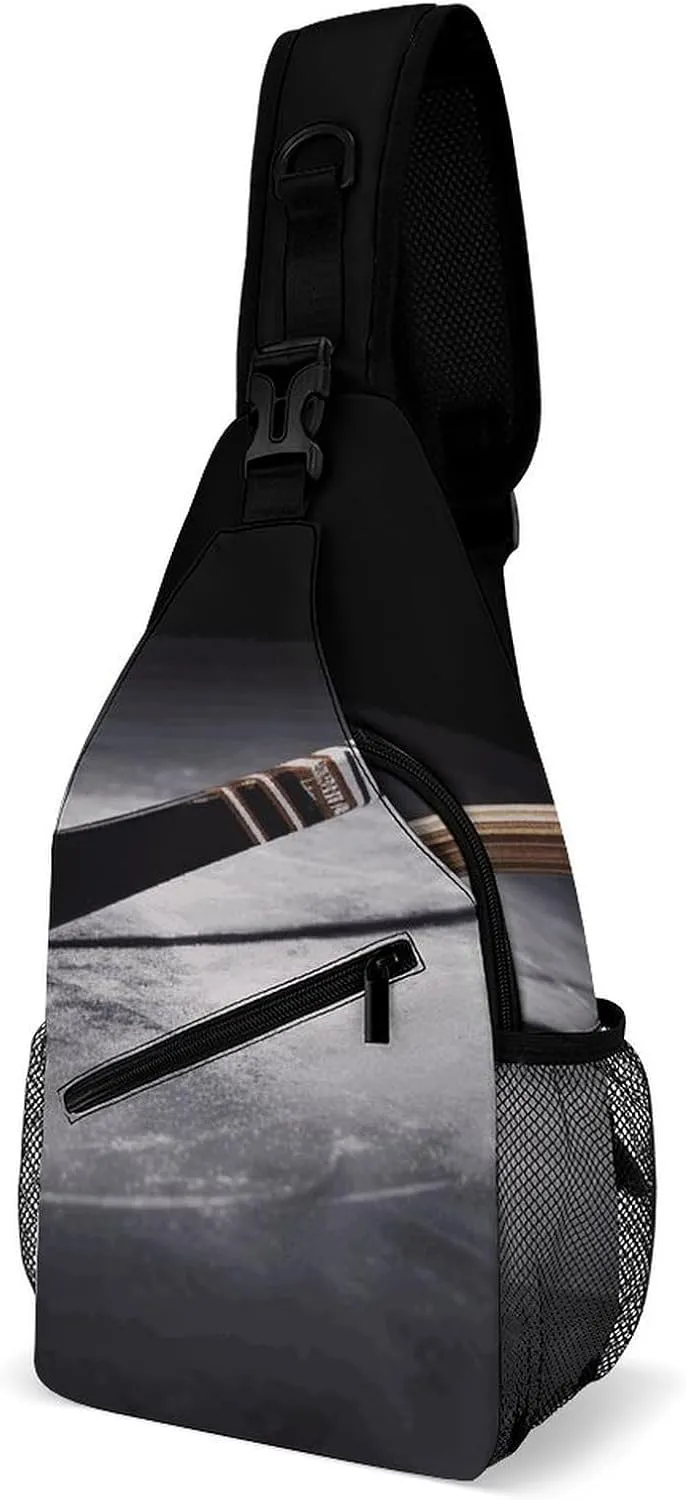 Hockey Stick Sling Bag for Men Women Travel Crossbody Bags Large Hiking Sling Backpack Chest Bag Man Purse
