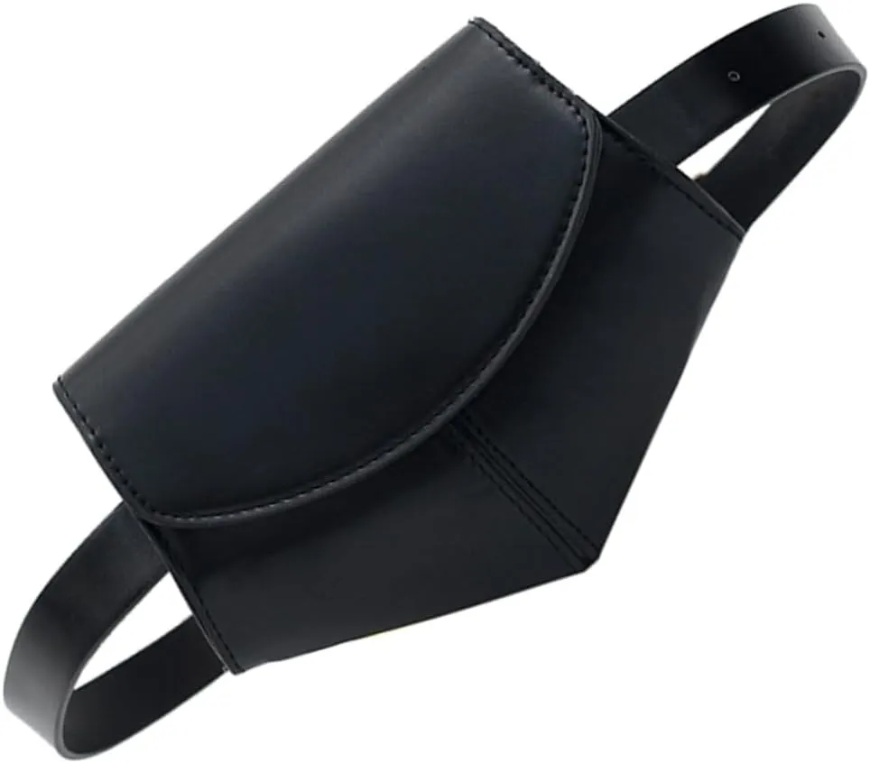 Homoyoyo Adjustable Leather Belt Bag for Women Fashionable Purse for Travel Hiking Everyday Use Black Versatile Storage for Wallet Phone Keys More
