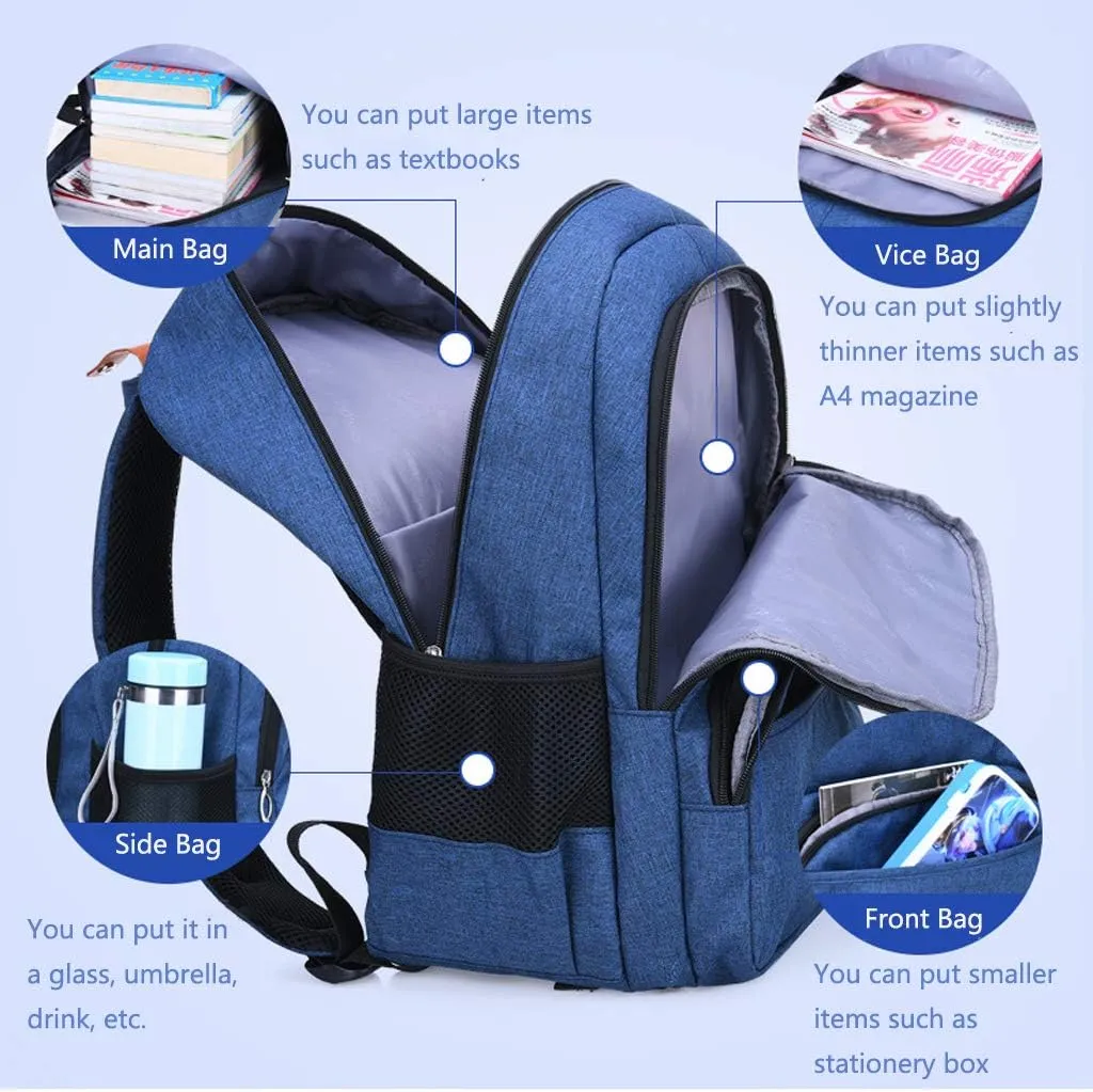HOPYOCK-Kids Backpacks for Boys and Girls,Multi-Pocket Elementary and Middle School Backpack with Reflective Design,School Bags Fit for 6-18 Years Old
