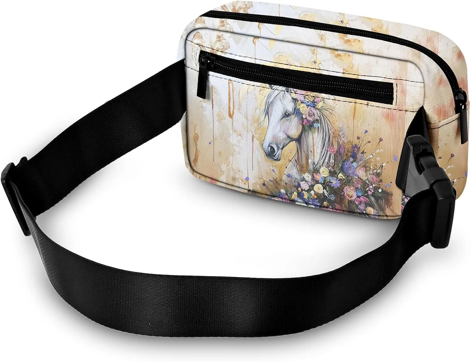 Horse Fanny Pack for Women Belt Bag Lightweight Waist Bags Waterproof Purse with Adjustable Straps Wallet Casual Presents Travel Workout