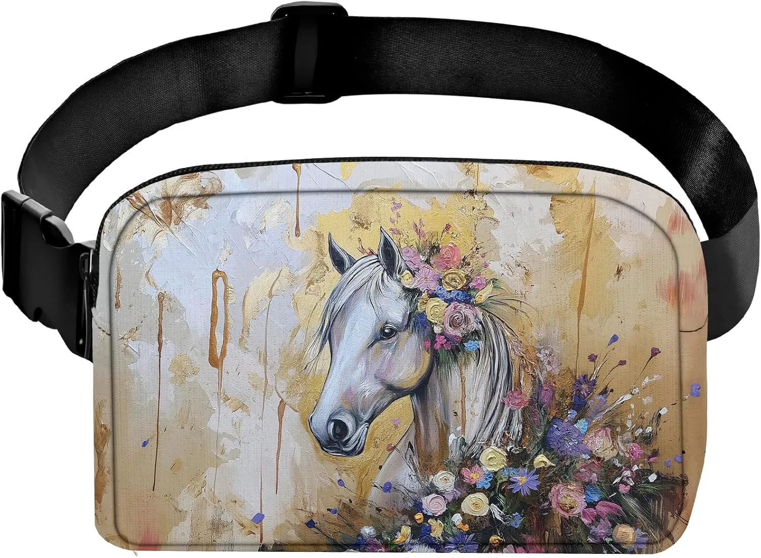 Horse Fanny Pack for Women Belt Bag Lightweight Waist Bags Waterproof Purse with Adjustable Straps Wallet Casual Presents Travel Workout