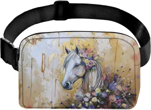 Horse Fanny Pack for Women Belt Bag Lightweight Waist Bags Waterproof Purse with Adjustable Straps Wallet Casual Presents Travel Workout