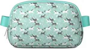 Horse Mini Belt Bag for Men Women Pony Floral Waist Packs Crossbody Bags Adjustable Strap for Hiking Cycling Sports
