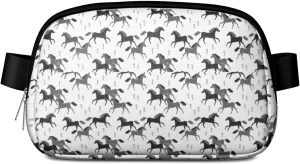 Horse Mini Belt Bag for Men Women Pony Floral Waist Packs Crossbody Bags Adjustable Strap for Hiking Cycling Sports