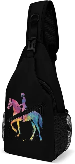 Horse Rider Race Marseille Casual Sling Bag Backpack Travel Shoulder Chest Crossbody Bags Adjustable Daypack Unisex