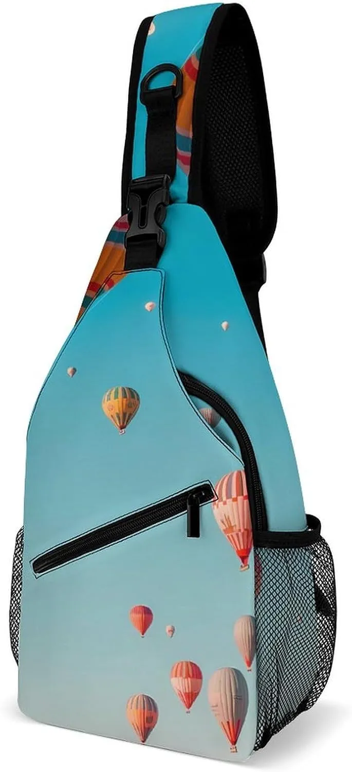 Hot Air Balloons Floating over Cappadocia Crossbody Sling Bags Shoulder Backpack Chest DayPack Handbag