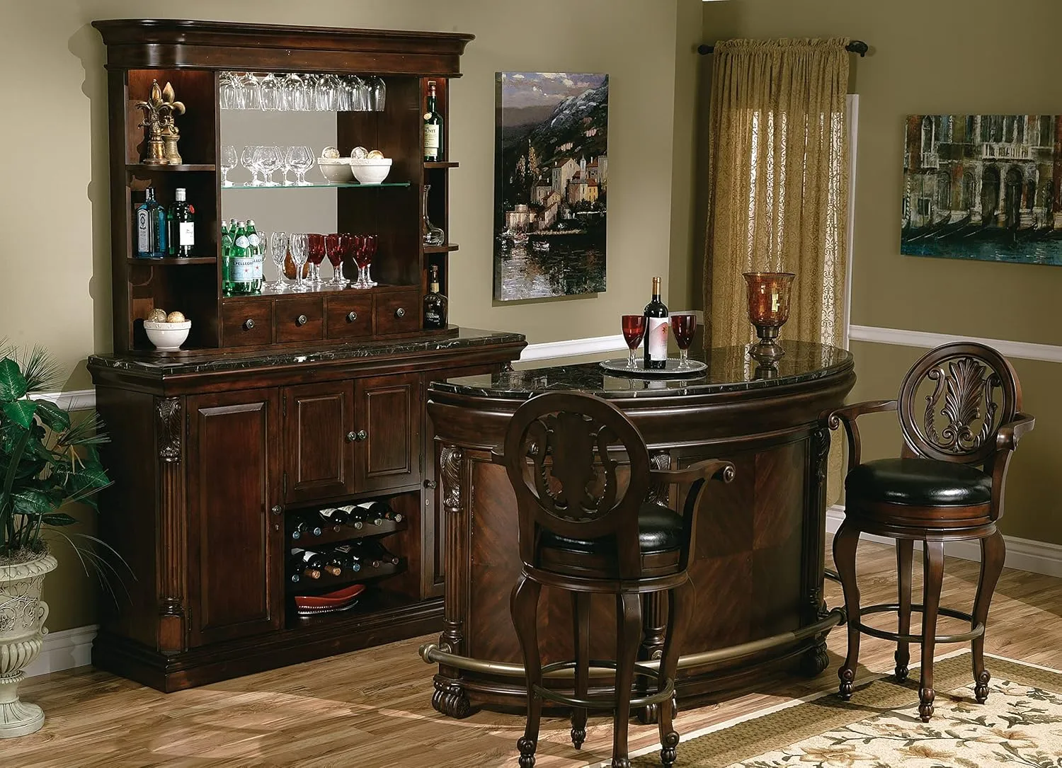 Howard Miller Shull Bar Stool 547-336 – Rustic Cherry Finish
