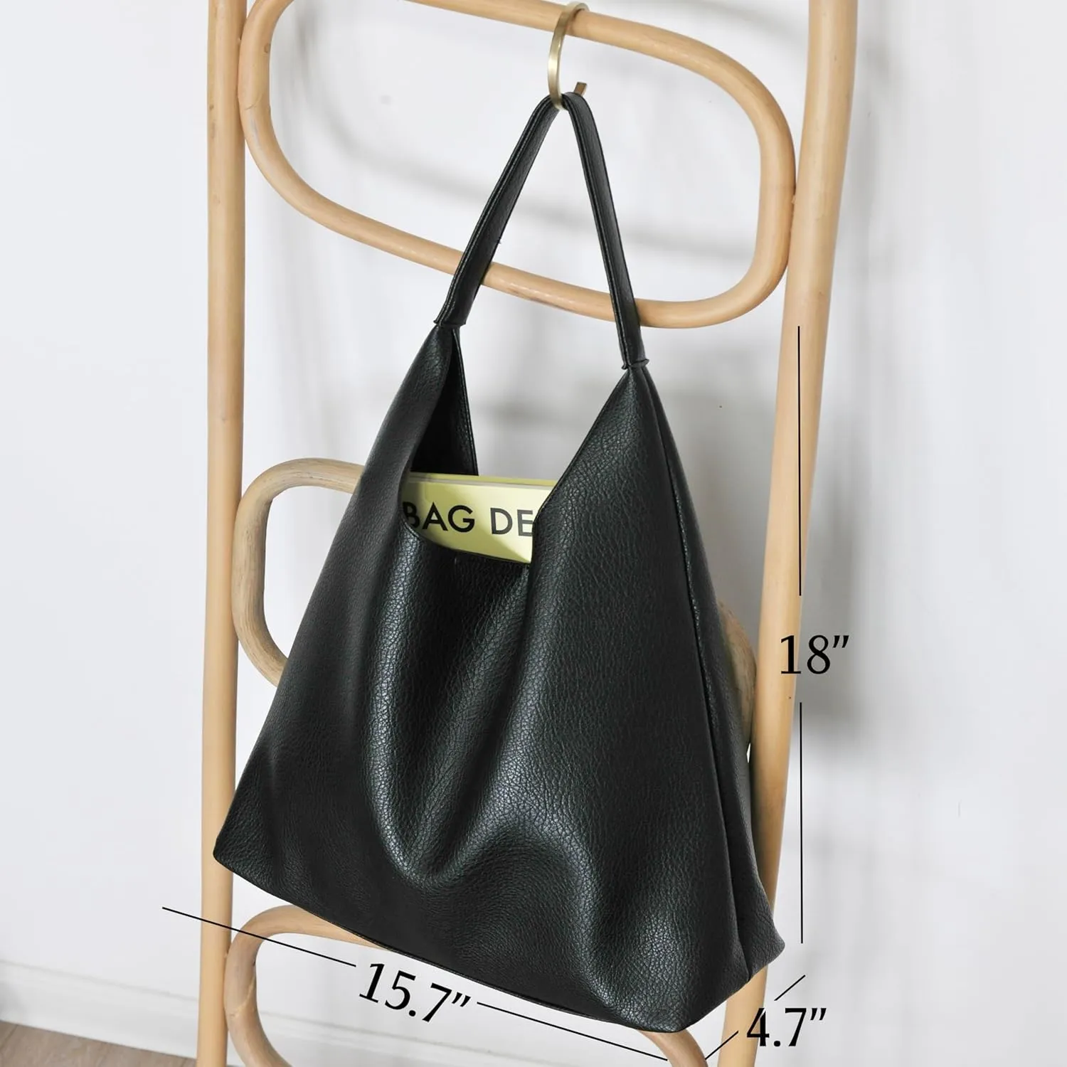 HOXIS Hobo Bags for Women Soft Vegan Leather Shoulder Handbag Slouchy Tote Purses