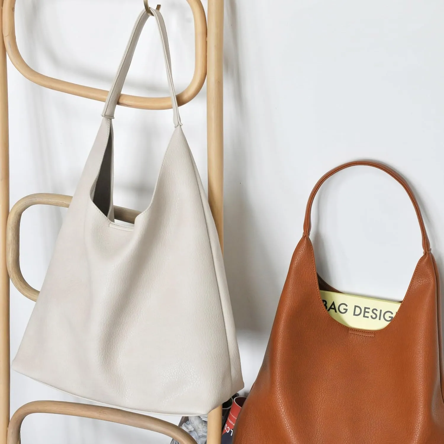 HOXIS Hobo Bags for Women Soft Vegan Leather Shoulder Handbag Slouchy Tote Purses
