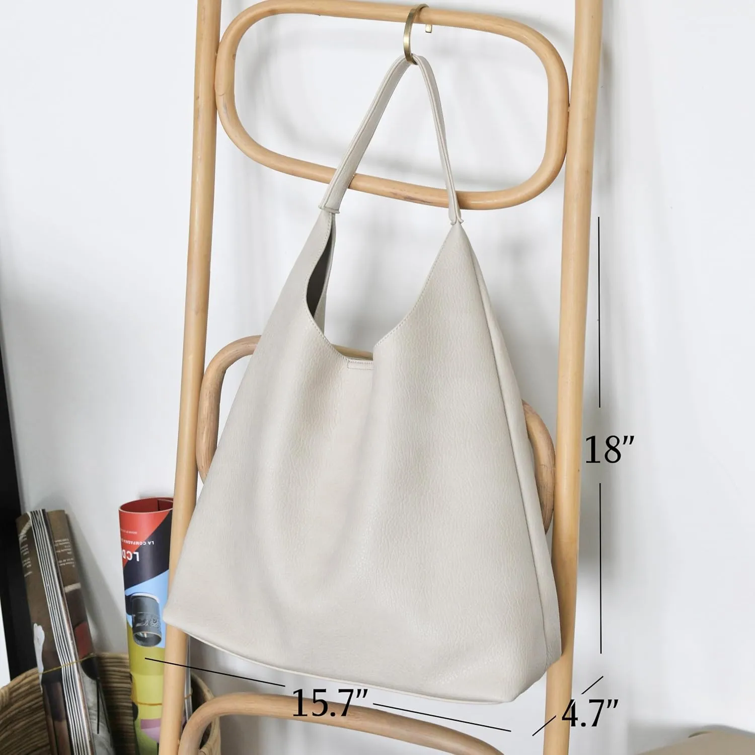 HOXIS Hobo Bags for Women Soft Vegan Leather Shoulder Handbag Slouchy Tote Purses