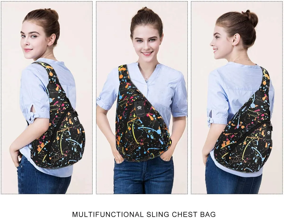 HUA ANGEL Crossbody Sling Bag for Men & Women Lightweight Waterproof Chest Shoulder Bag for Travel Hiking & Everyday Use