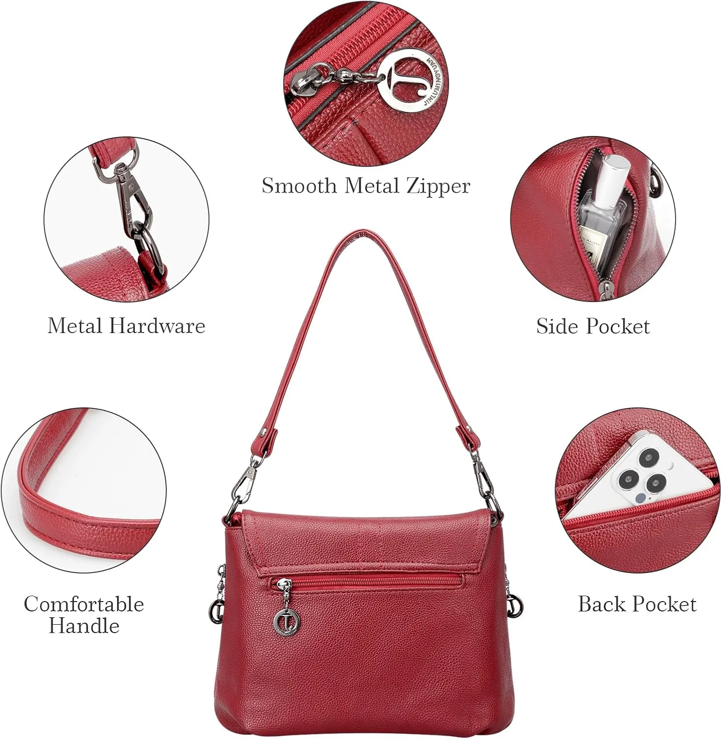HUA ANGEL Multipurpose Crossbody Bags for Women, Leather Shoulder Bag Travel Purse Fashion Tassels Tote Top Handle Satchel
