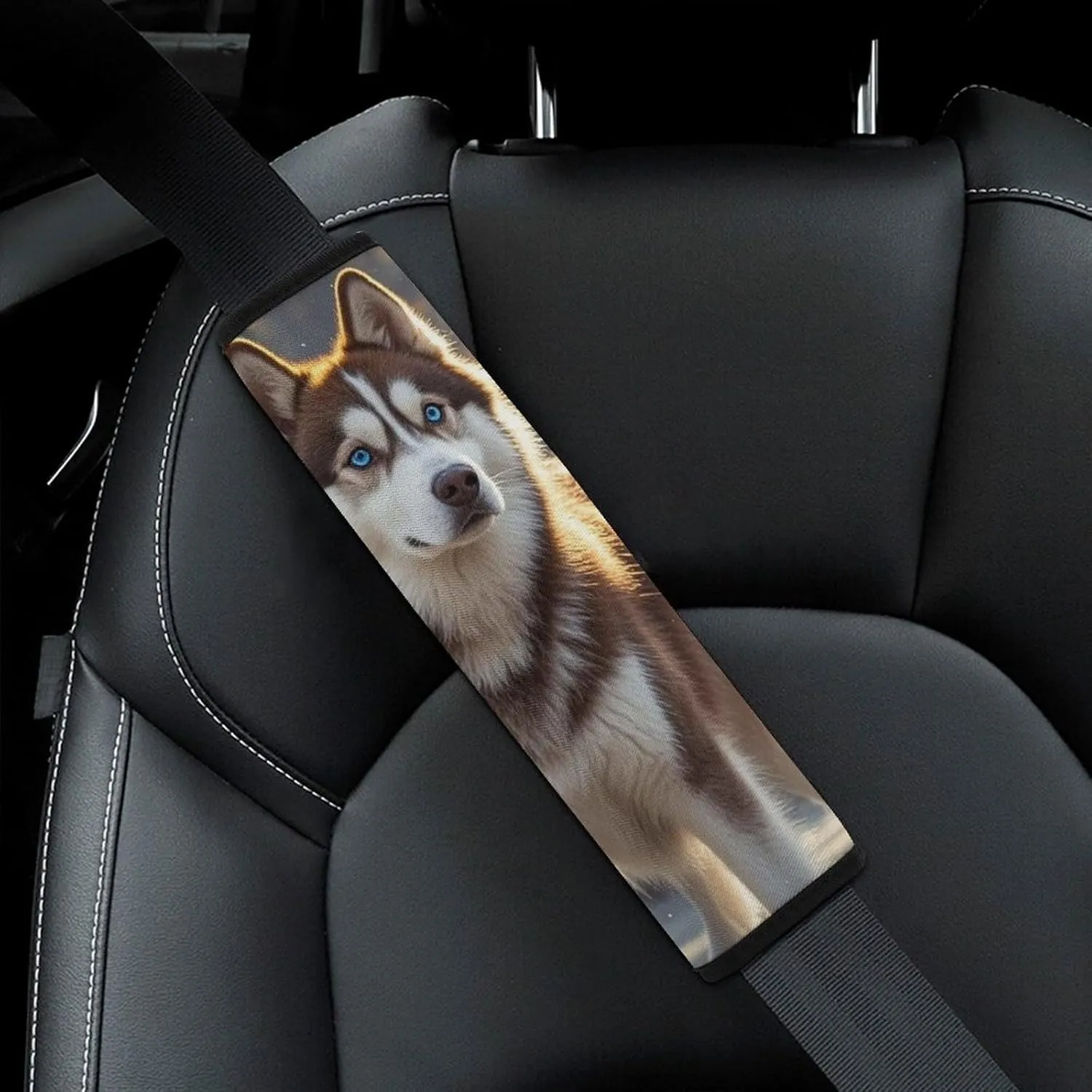 Husky Dog Auto Seat Belt Cover 1PCS Universal Car Seat Belt Shoulder Protector Pad, Protect Your Shoulders and Neck for Car Seat Belt, Shoulder Bag, Backpack