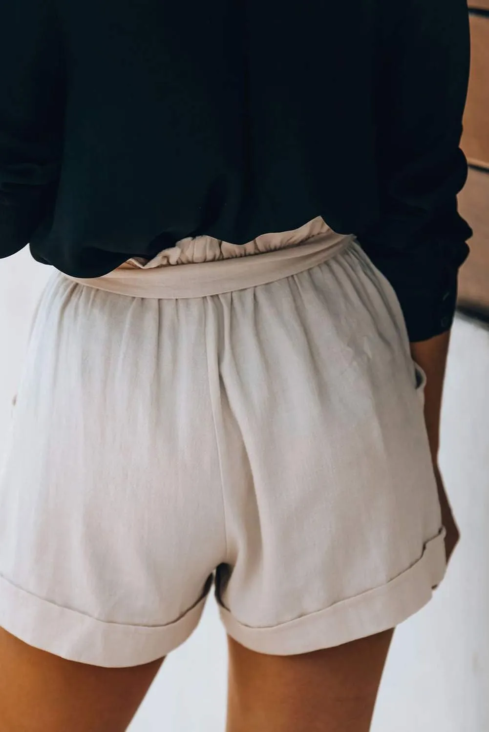 HVEPUO Women Casual Summer Shorts Elastic High Waisted Short Pants with Pockets