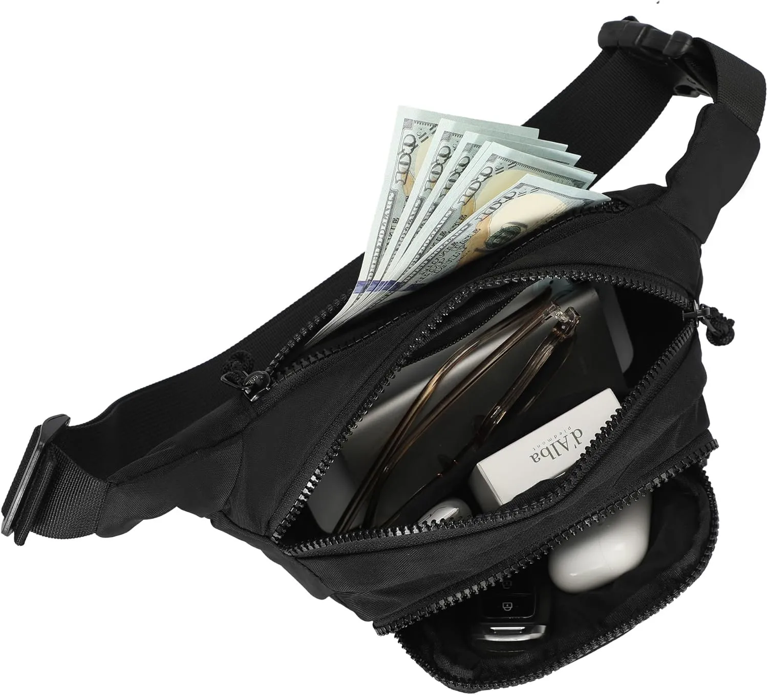Hynes Eagle Fanny Pack Belt Bag for Women Men Fashionable Crossbody Bag Waist Pack Sling Bag with Adjustable Strap Black