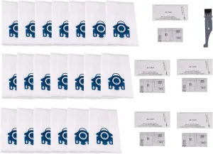 I clean 20Packs Type GNMiele Vacuum Bags,Replacement Miele AirClean 3D Efficiency Compatible Miele Canister Vacuum Cleaner Dust Bags,5pcs Motor Protection Filters & 5pcs Air Clean Filter