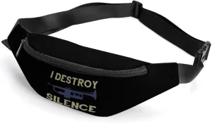 I Destroy Silence Trumpet Waterproof Fanny Pack Belt Bag Crossbody Waist Bags Travel Essentials for Sports Workout