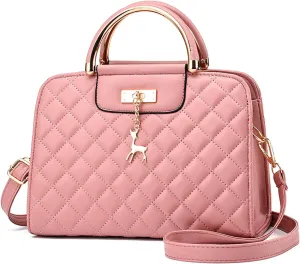 I IHAYNER Purses and Handbags for Women Plaid Satchel Shoulder Bag Top Handle Tote Bag Zipper Crossbody Purse