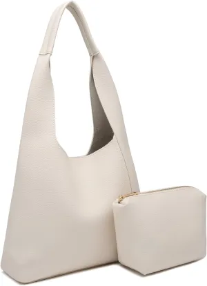 I IHAYNER Slouchy Hobo Bags for Women Soft Vegan Leather Designer Shoulder Purses Ladies Top Handle Handbag with Small Purse
