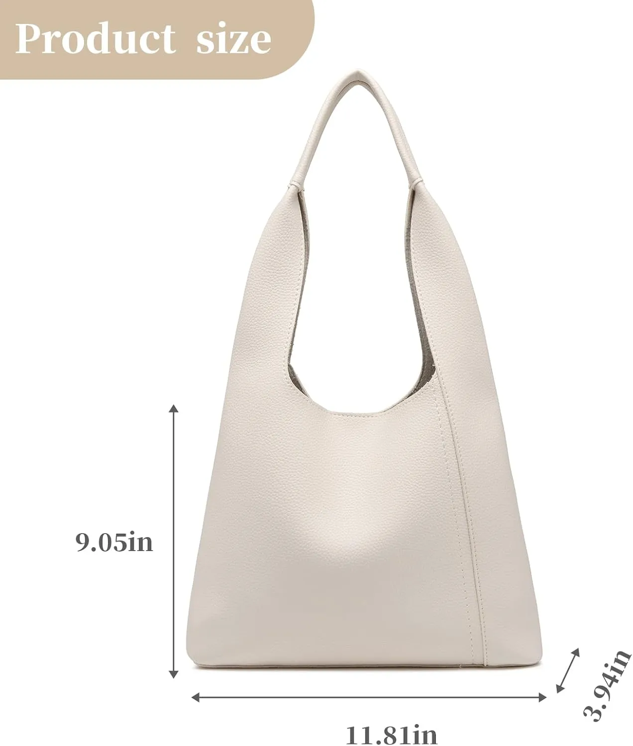 I IHAYNER Slouchy Hobo Bags for Women Soft Vegan Leather Designer Shoulder Purses Ladies Top Handle Handbag with Small Purse