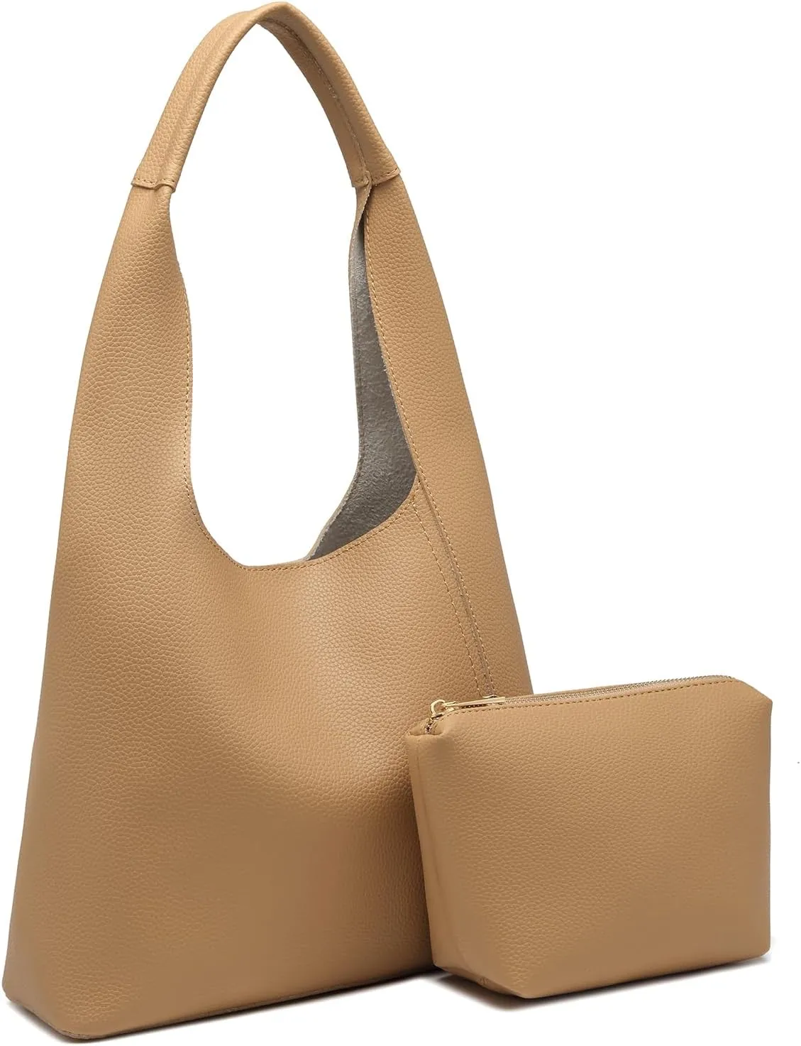 I IHAYNER Slouchy Hobo Bags for Women Soft Vegan Leather Designer Shoulder Purses Ladies Top Handle Handbag with Small Purse