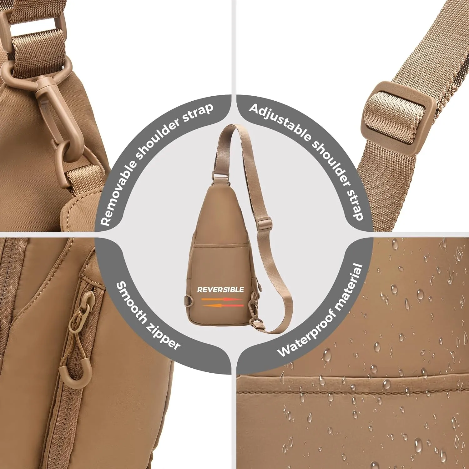 I IHAYNER Small Sling Bag for Women Crossbody Bags Fanny Pack Chest Bag for Travel Lightweight Casual Backpack for Hiking Dark Black