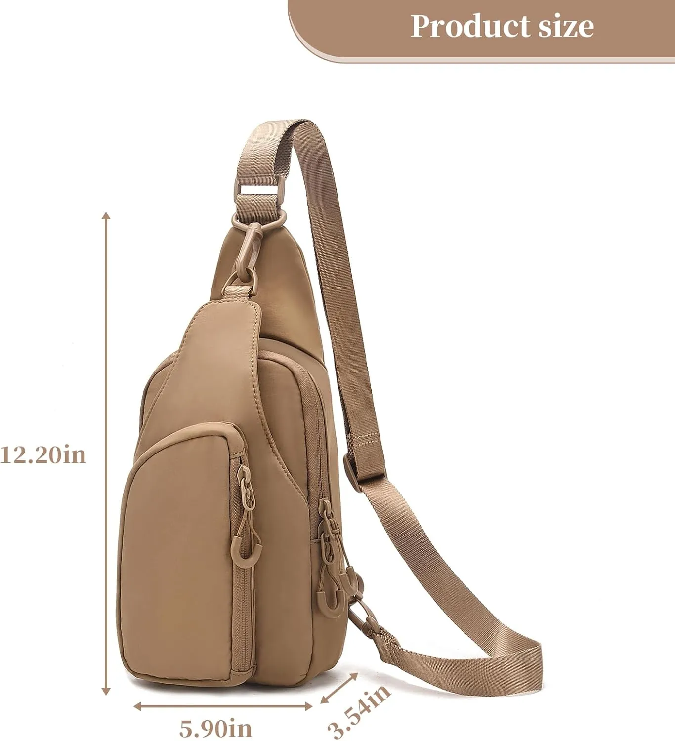 I IHAYNER Small Sling Bag for Women Crossbody Bags Fanny Pack Chest Bag for Travel Lightweight Casual Backpack for Hiking Dark Black