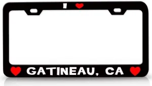 I Love GATINEAU CA USA Canada Cities City Metal Car SUV Truck License Plate Frame Bl c77