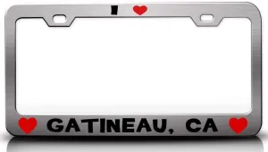 I Love GATINEAU CA USA Canada Cities City Metal Car SUV Truck License Plate Frame Ch e24