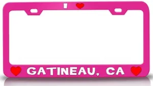 I Love GATINEAU CA USA Canada Cities City Metal Car SUV Truck License Plate Frame Pn b28