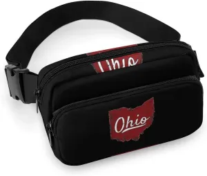 I Love My Ohio Fanny Pack Adjustable Bum Bag Crossbody Double Layer Waist Bag for Halloween