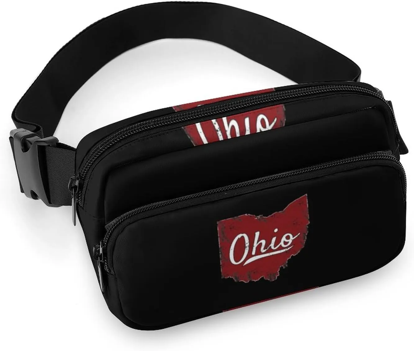 I Love My Ohio Fanny Pack Adjustable Bum Bag Crossbody Double Layer Waist Bag for Halloween