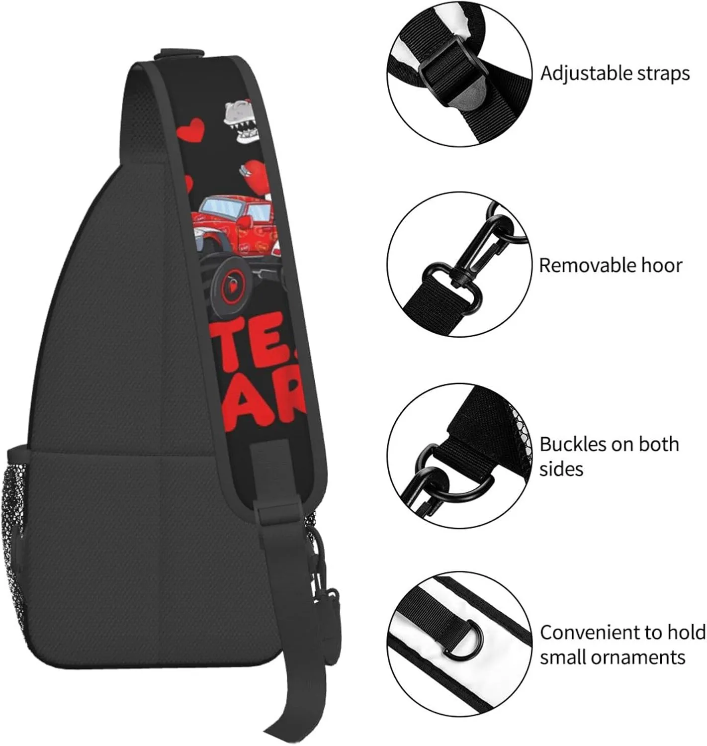I Steal Hearts Chest Sling Bag Crossbody Shoulder Backpack Bag Gym Cycling Travel Hiking Daypack Cross Bag