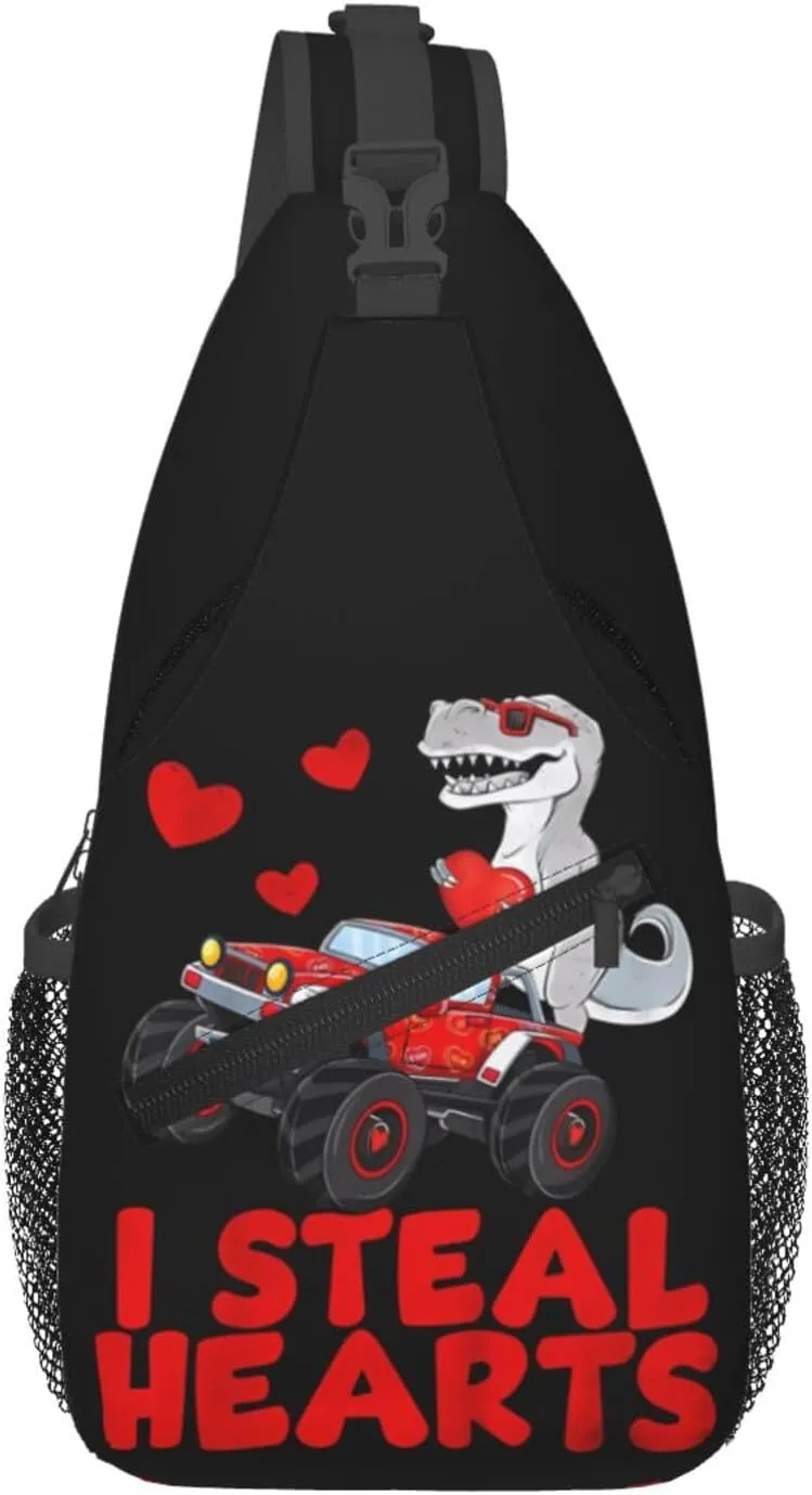 I Steal Hearts Chest Sling Bag Crossbody Shoulder Backpack Bag Gym Cycling Travel Hiking Daypack Cross Bag