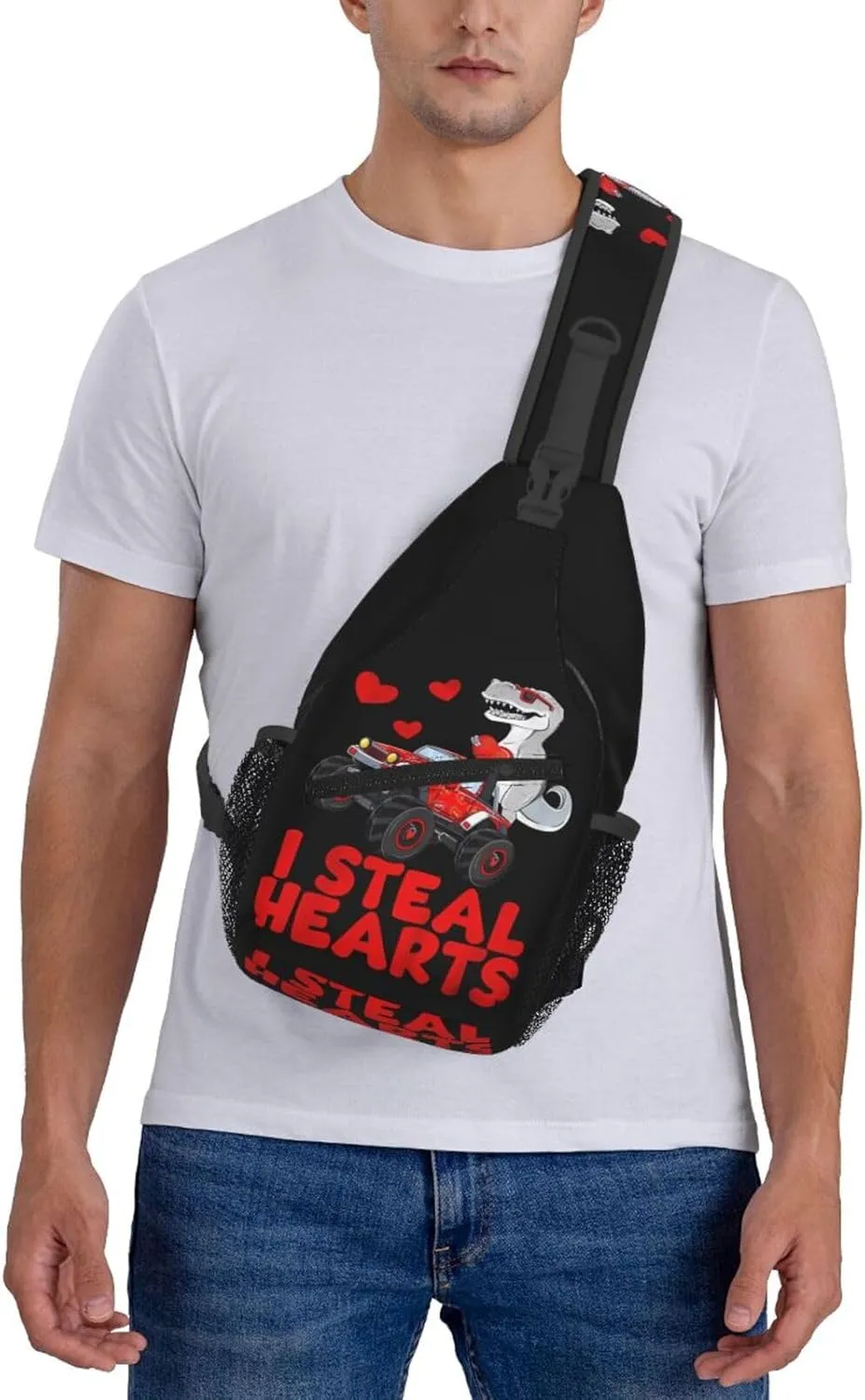 I Steal Hearts Chest Sling Bag Crossbody Shoulder Backpack Bag Gym Cycling Travel Hiking Daypack Cross Bag