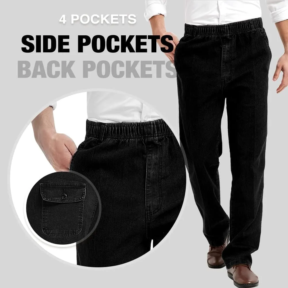IDEALSANXUN Men’s Elastic Waist Jeans