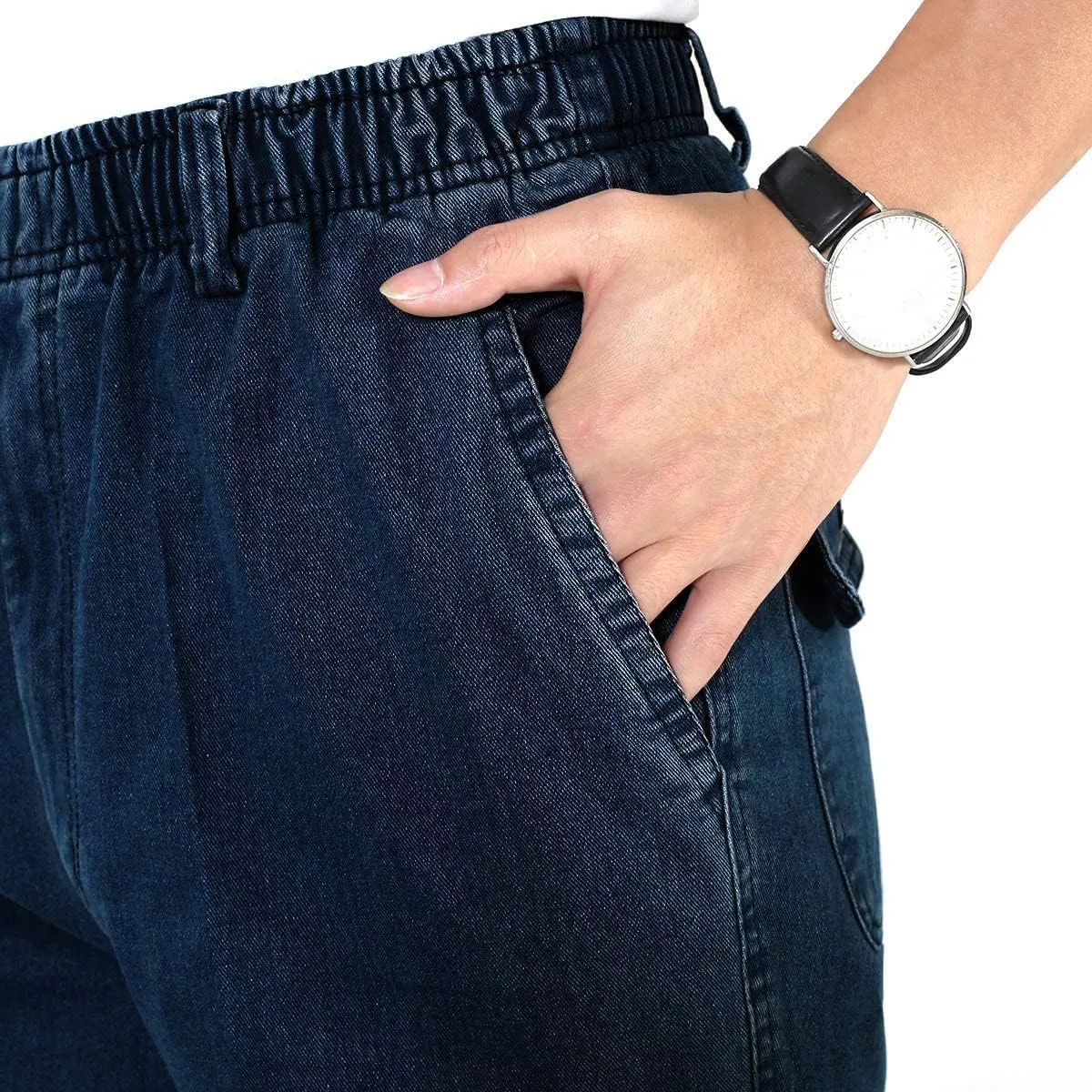 IDEALSANXUN Men’s Elastic Waist Jeans