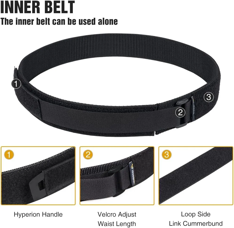 IDOGEAR Tactical Belt MOLLE Military Belt Modular Rigger's Belt Adjustable Combat Belt With Inner Belt And Outer Belt Set