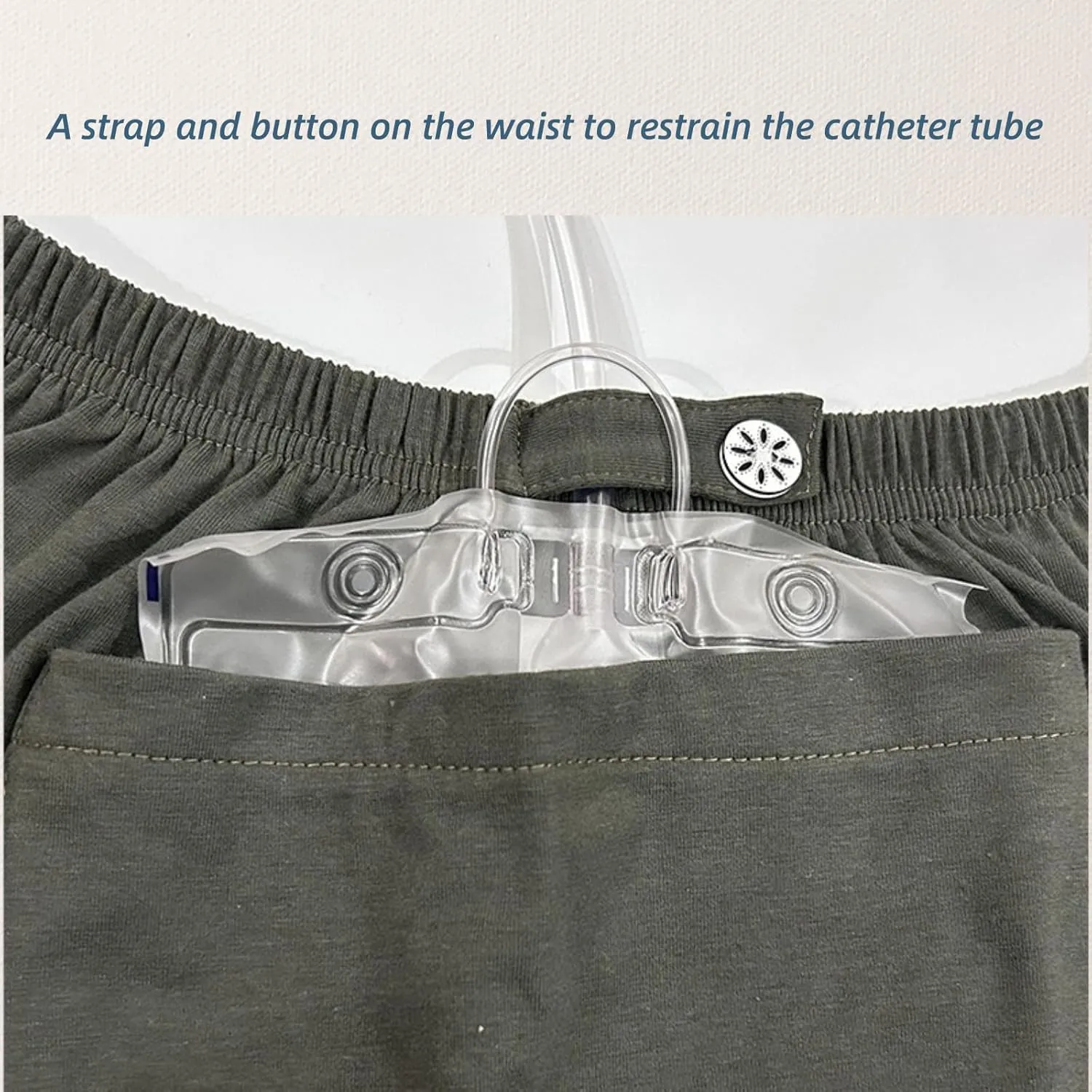 Incontinence Care Trousers, Catheter Leg Bag Shorts with Urine Bag Pockets for Men/Women, Ostomy Drainage Bag Underwear for Elderly(Wowen-L)