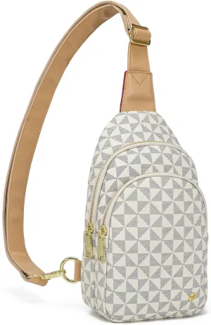 INICAT Crossbody Sling Bags Fanny Packs Leather Purses Chest Bag for Women