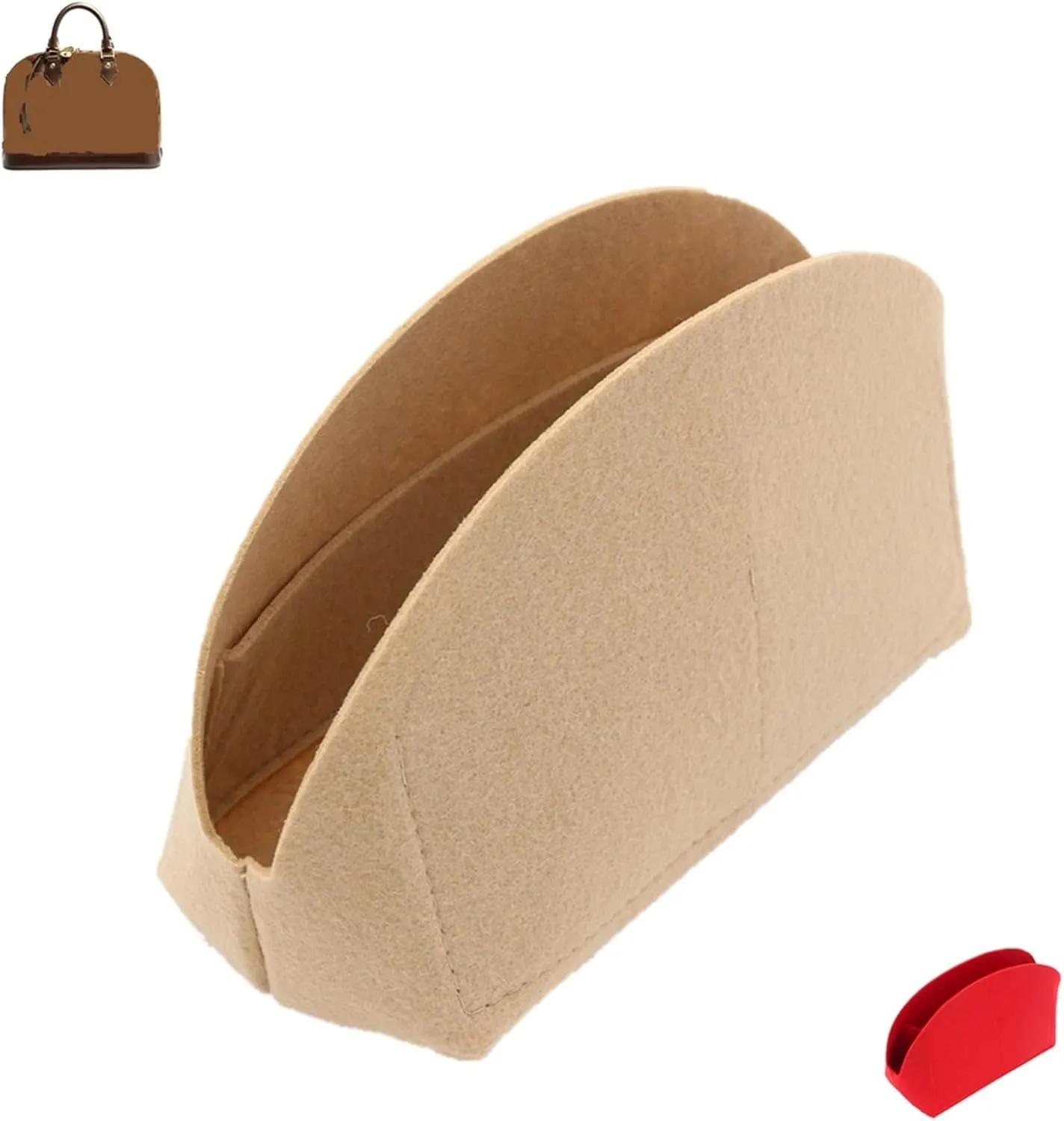 Insert Bags Organizer Makeup Handbag Organize Travel Inner Purse Portable Cosmetic Base Shaper Shell Organizer(Red)