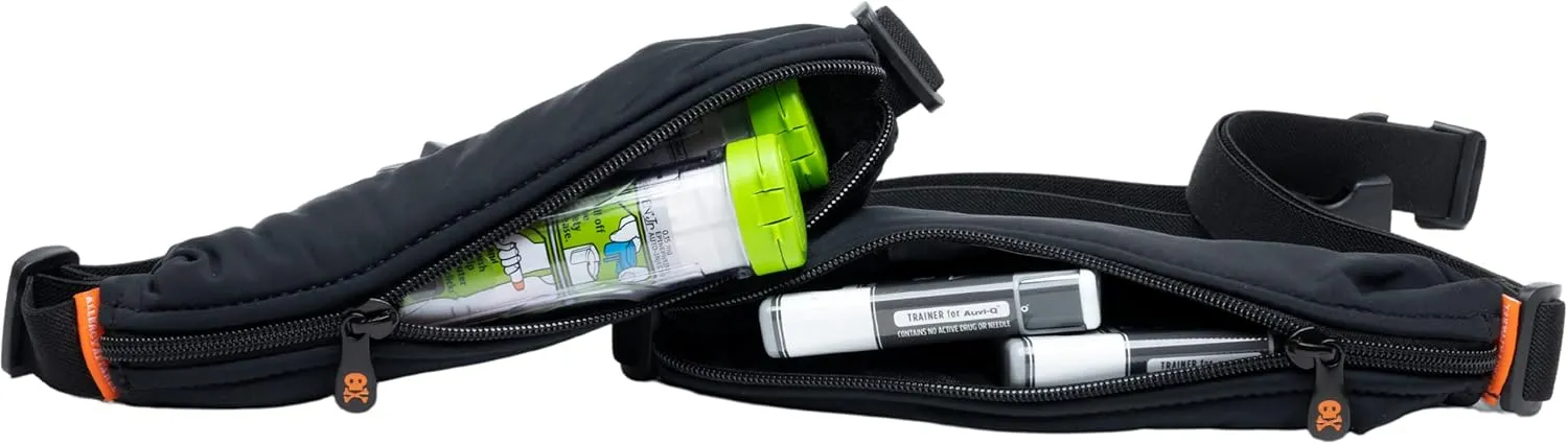 Insulated Medical Belt Fanny Pack with an Adjustable Waistband for your epipens, Auvi-Q, Epinephrine Injectors, Insulin or Other Temperature Sensitive Medications. Black