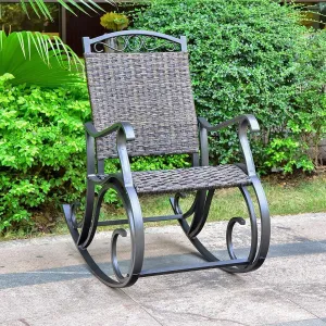 International Caravan Ibiza Aluminum Porch Rocker Dark Cafe