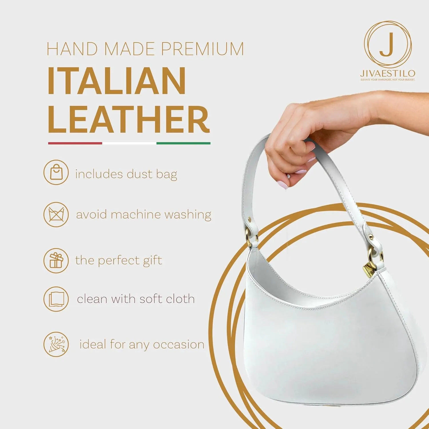 Italian Leather Handbags for Women, Women’s Shoulder Bag Tote Purse with Crossbody Strap,Handmade Genuine Leather