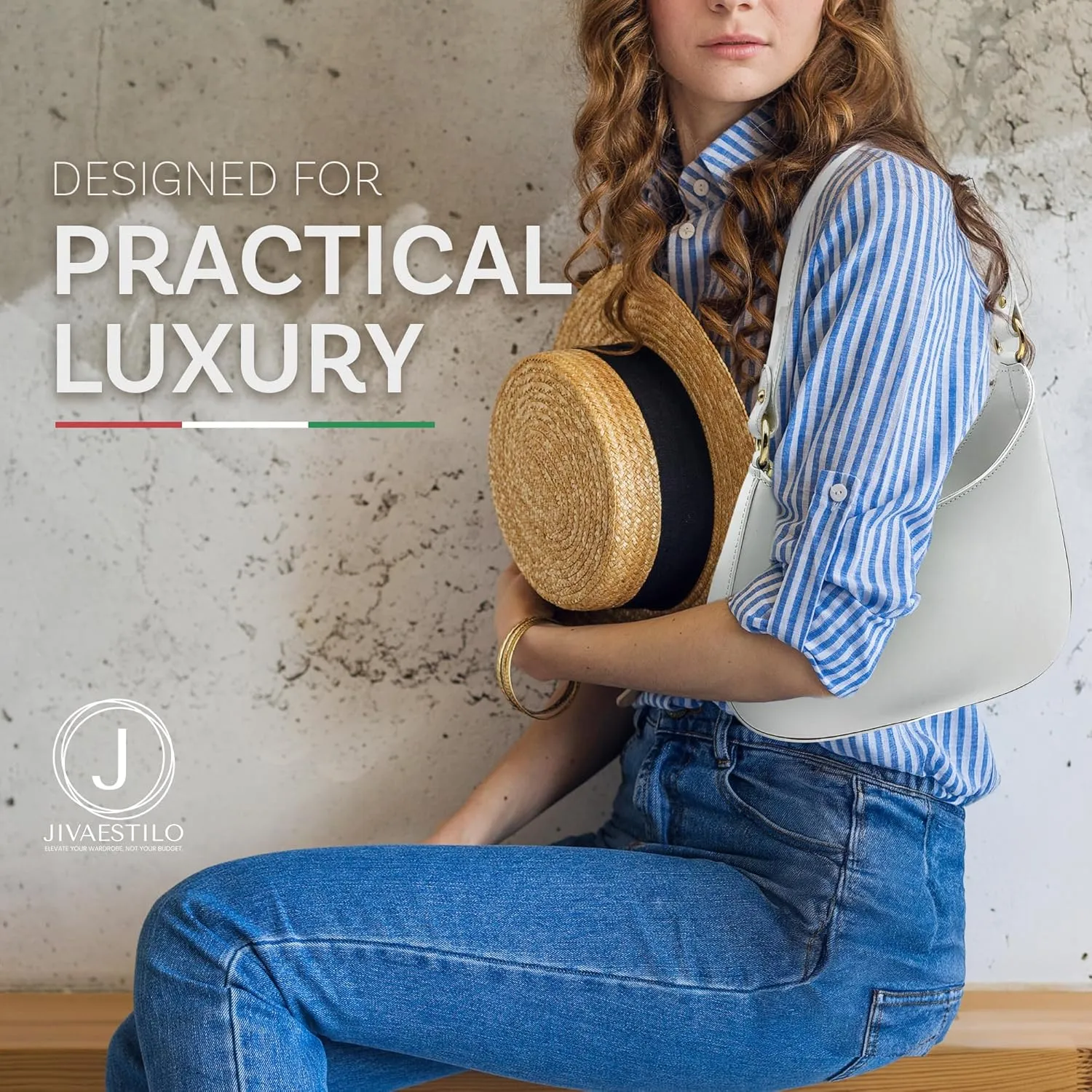 Italian Leather Handbags for Women, Women’s Shoulder Bag Tote Purse with Crossbody Strap,Handmade Genuine Leather