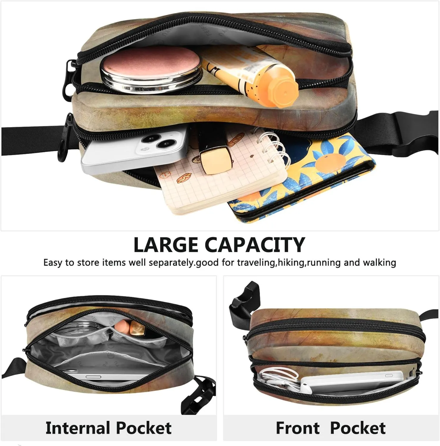 J. M. W. Turner Painting Slave Ship Womens Fanny Pack Waterproof Hip Pouch Belt Bag Funny Cross Body Waist Purse
