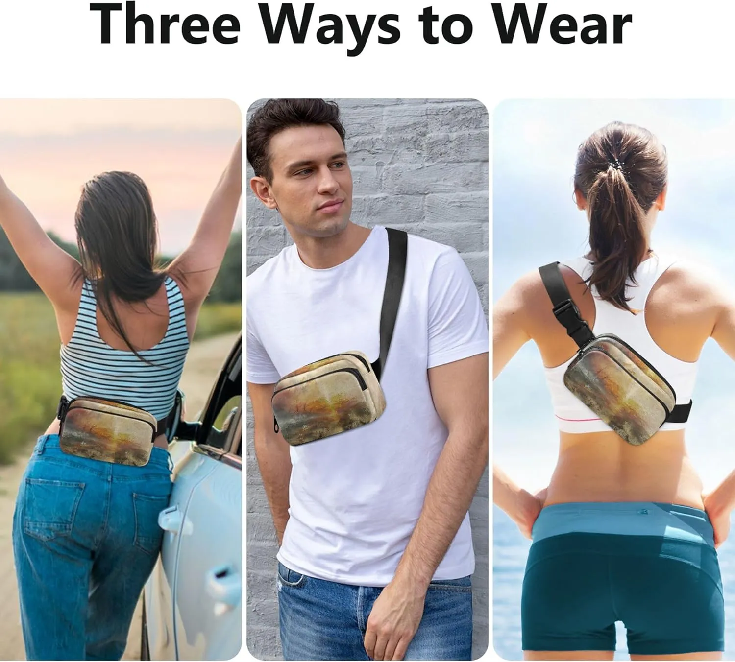 J. M. W. Turner Painting Slave Ship Womens Fanny Pack Waterproof Hip Pouch Belt Bag Funny Cross Body Waist Purse