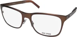 Jack Spade 065T Men's Wells Semi Matte Brown Metal Frame Eyeglasses