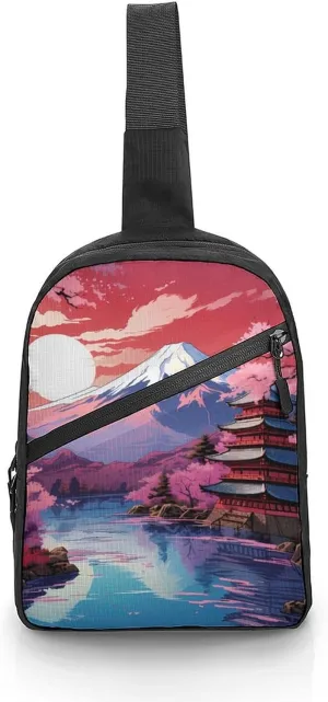 Japan Spring Foldable Crossbody Sling Bags Shoulder Backpack Chest DayPack Handbag